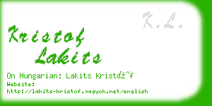 kristof lakits business card